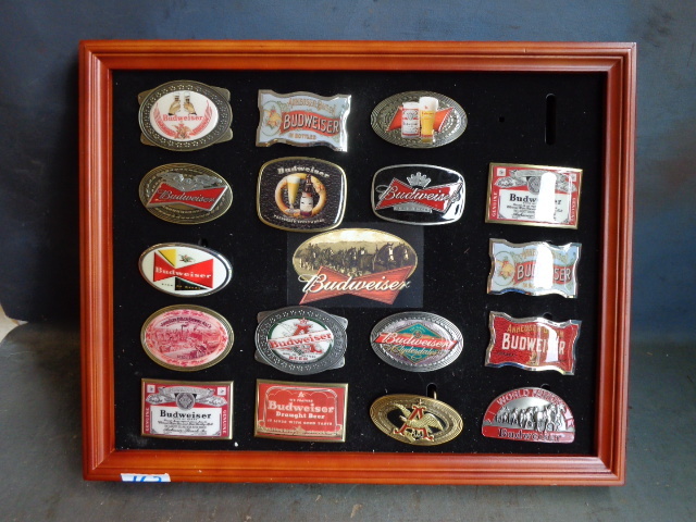 lot 163 image: Budweiser Belt Buckle Collection