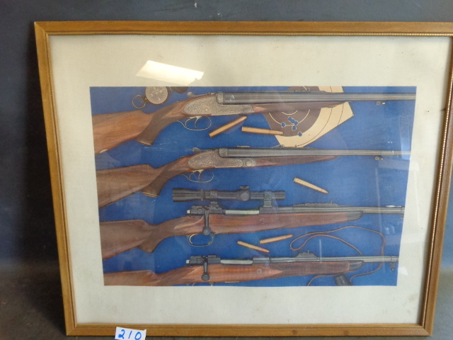 lot 210 image: Framed Picture of Guns