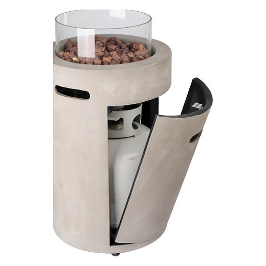 New Pipestone 29 Tall LP Fire Column - Concrete Gray - Threshold