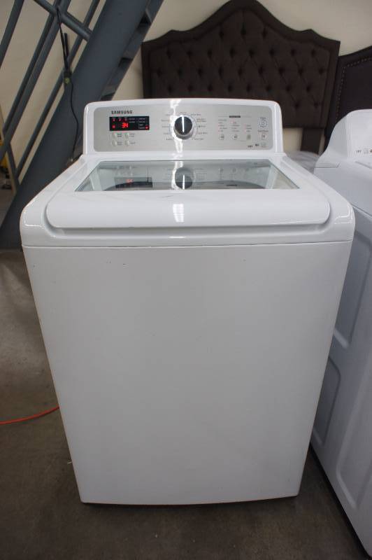 Scratch and Dent - Samsung Model # (WA5151ANW) Top-Loading Washer - 4.7 cu ft - White Color - Tested Works - MSRP $899.99