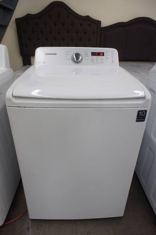 Scratch and Dent - Samsung Model # (WA400PJHDWR) Top-Loading Washer - 4 cu ft - White Color - Tested Works - MSRP $ 999.99