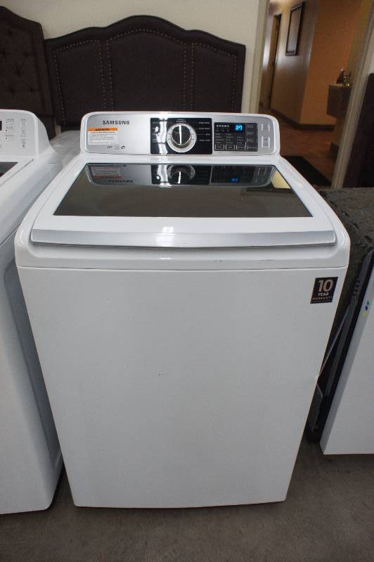 Scratch and Dent - Samsung Model # (WA45H7000AW) Top-Loading Washer - 4.5 cu ft - White Color - Tested Works - MSRP $899.99