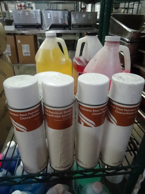 Cleaing chemicals. Stainless steel ...