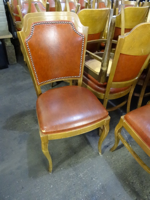 10 wood framed padded restaurant ch...