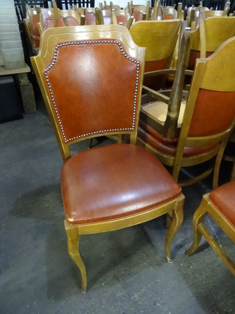 10 wood framed padded restaurant ch...