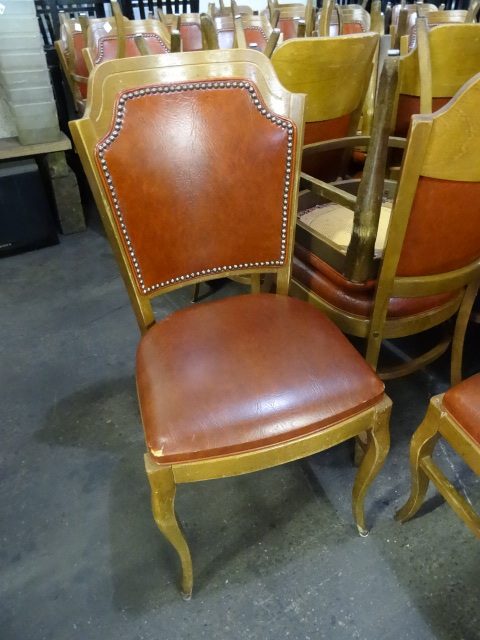 10 wood framed padded restaurant ch...
