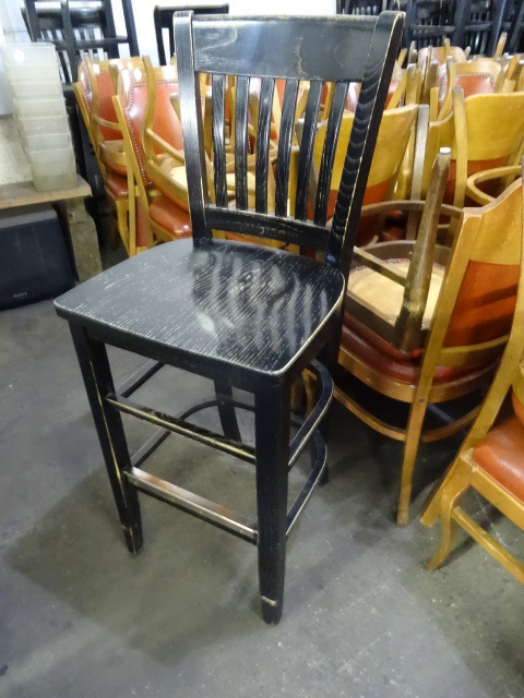 10 wood framed restaurant stools. 3...