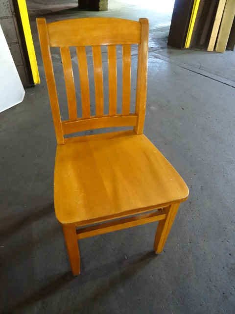 10 wood framed restaurant chairs. ...
