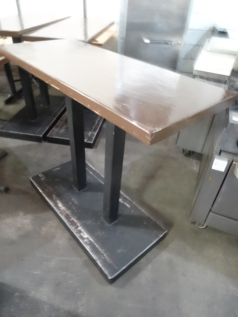 High top table with heavy metal bas...
