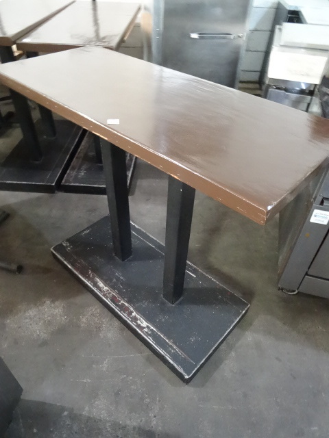 High top table with heavy metal bas...