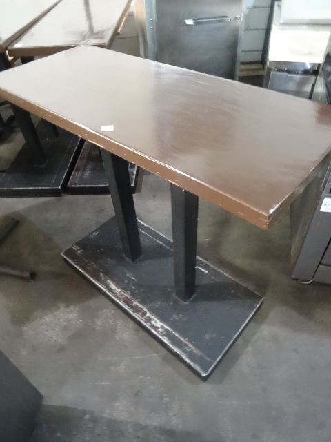 High top table with heavy metal bas...