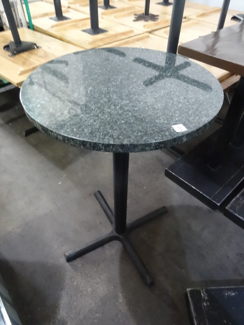 Marble top high top table. Metal ba...