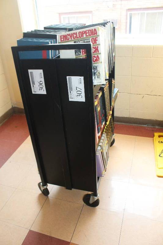 lot 306 image: Rolling Metal Book Cart