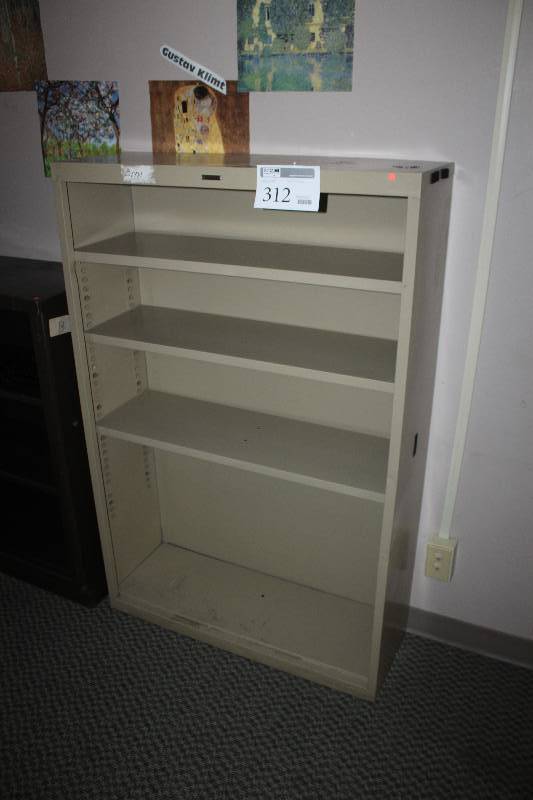 lot 312 image: 4-Shelf Metal Bookcase