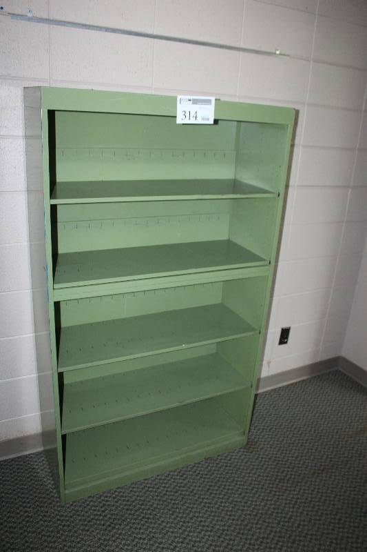 lot 314 image: 5-Shelf Metal Bookcase