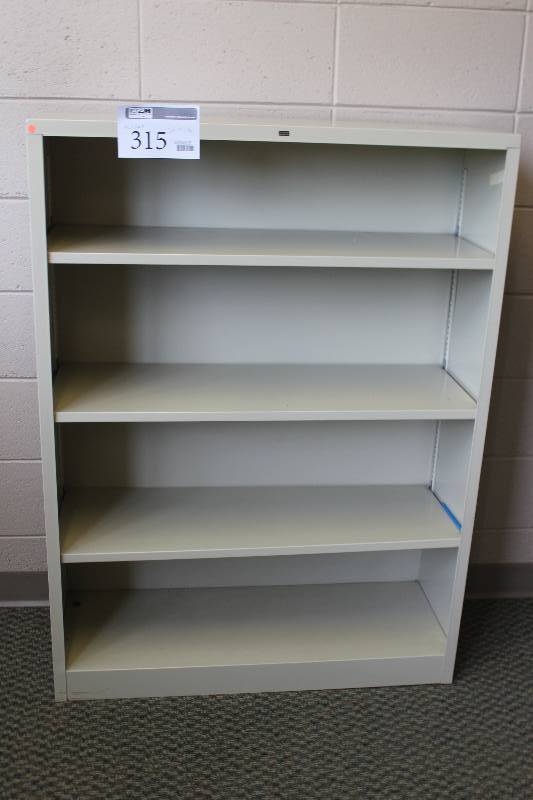 lot 315 image: 4-Shelf Metal Bookcase