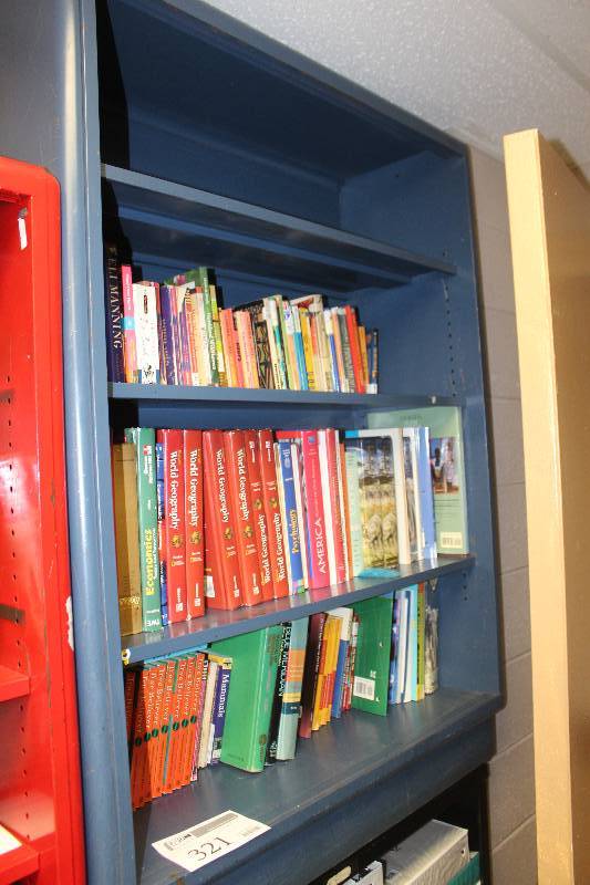 lot 321 image: 4-Shelf Metal Bookcase