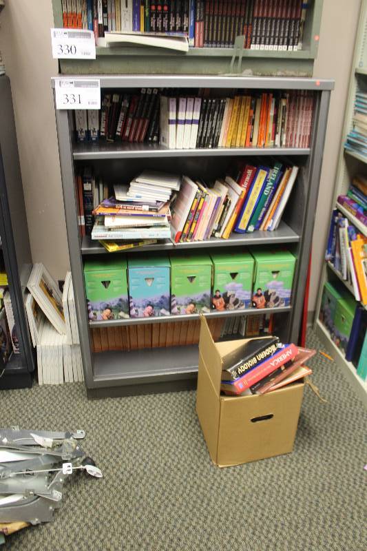 lot 331 image: 4-Shelf Metal Bookcase