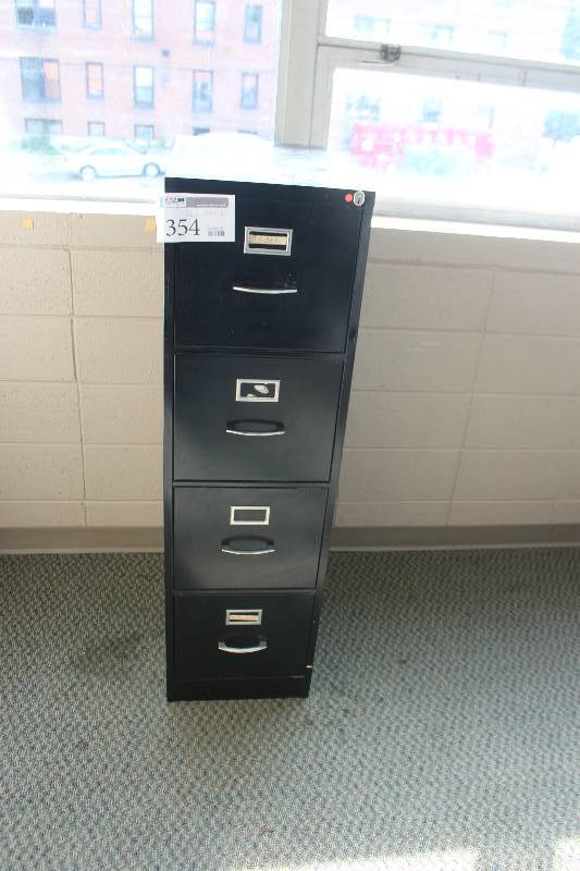 lot 354 image: Hon 4-Drawer Locking Metal File Cabinet