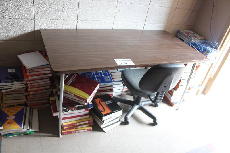 lot 349 image: Folding Conference Table, Rolling Office Chair