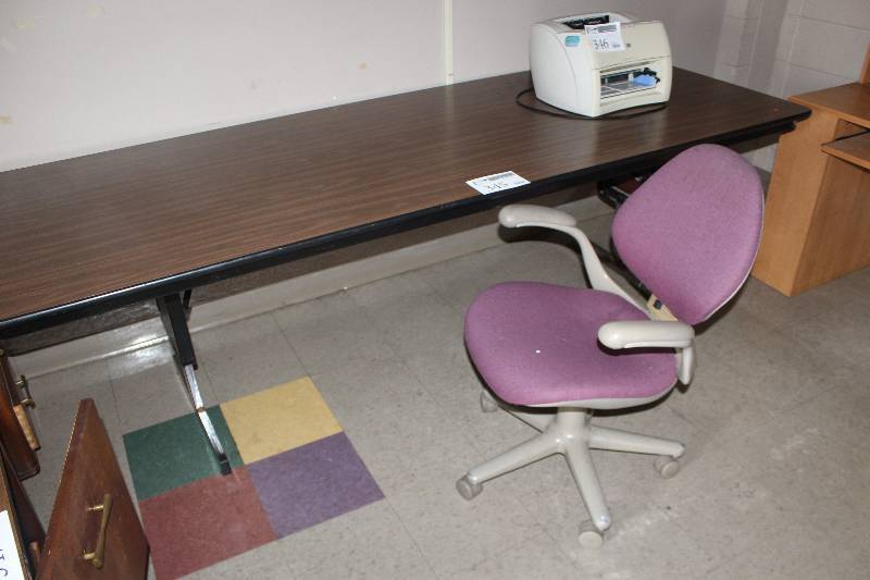 lot 345 image: Folding Conference Table, Rolling Office Chair