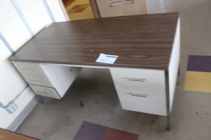 lot 365 image: 5-Drawer Metal Office Desk