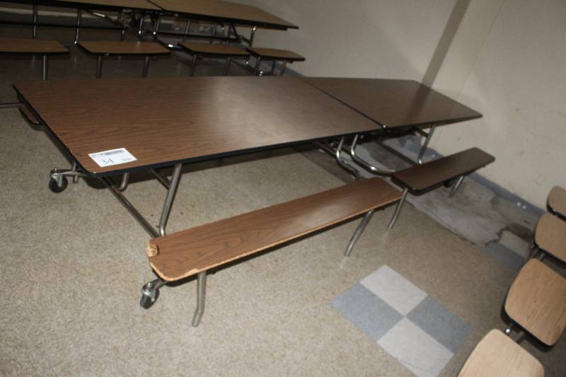 lot 34 image: Folding Rolling Cafeteria Tables