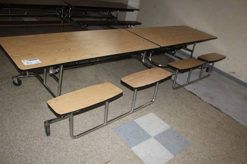 lot 35 image: Folding Rolling Cafeteria Tables