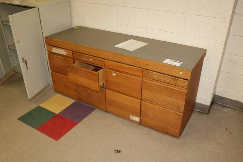 lot 225 image: 12-Drawer Wood Cabinet