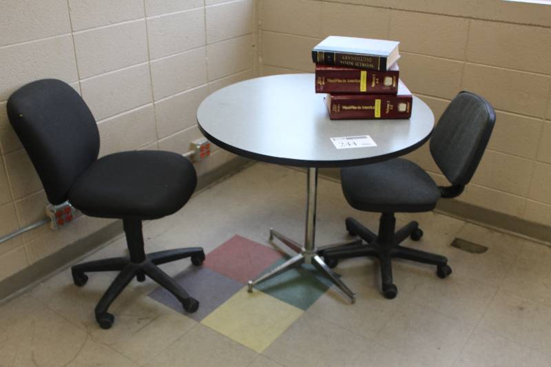 lot 244 image: Conference Table, 2-Rolling Office Chairs