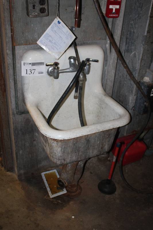 lot 137 image: Utility Mop Sink w Fixtures