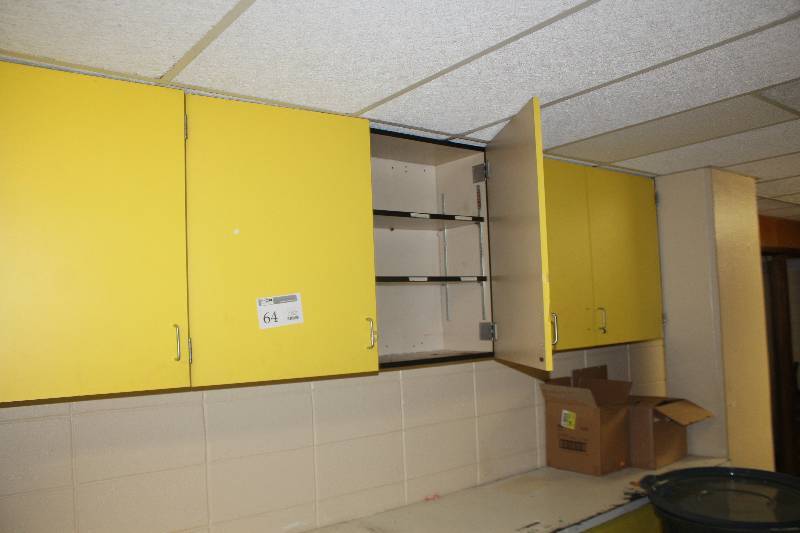 lot 64 image: 3-Piece 3-Door 3-Shelf Wall Mount Cupboards