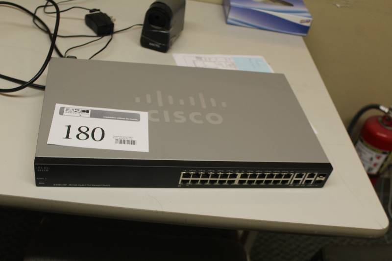 lot 180 image: Cisco Systems SG300-28P 28-Port Gigabit PoE Managed Switch