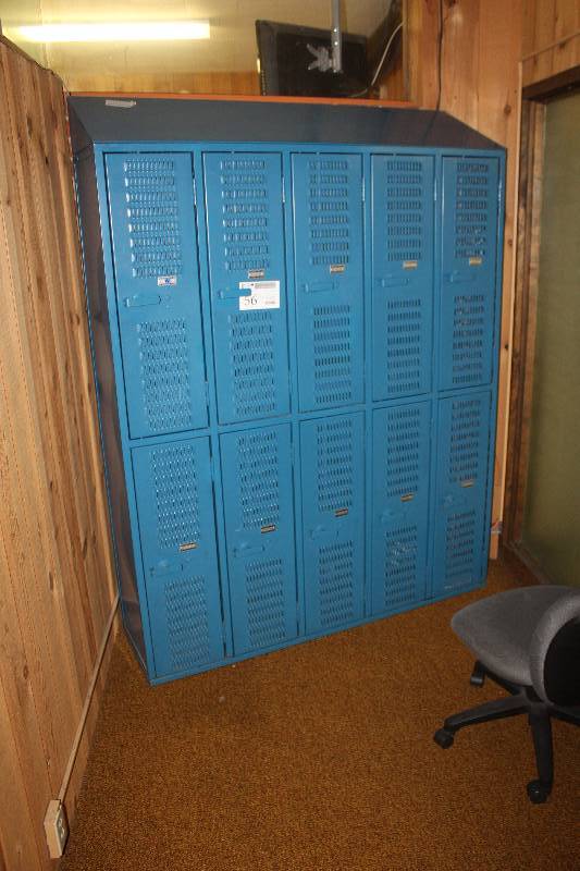 lot 56 image: School Locker Set of 10-Lockers w Combination Locks