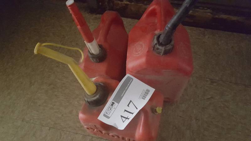 lot 417 image: Lot of (3) Poly Fuel Cans