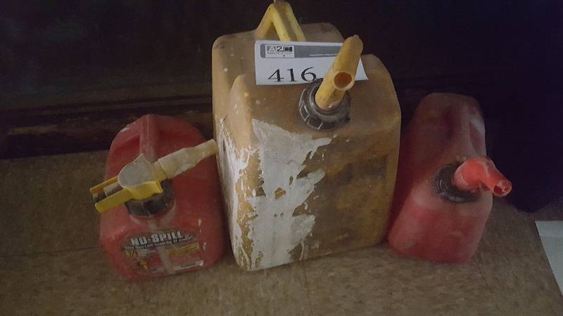 lot 416 image: Lot of (3) Poly Fuel Cans
