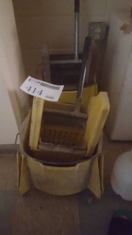 lot 414 image: Lot of (2) Rolling Mop Buckets with Ringers