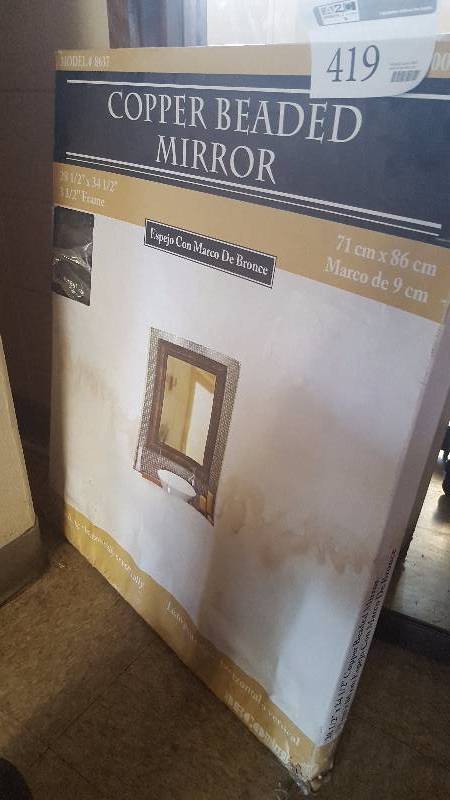 lot 419 image: Framed Mirror in Factory Packaging