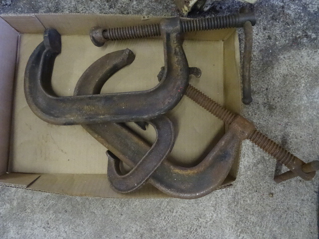 lot 80 image: 3 heavy duty C clamps...