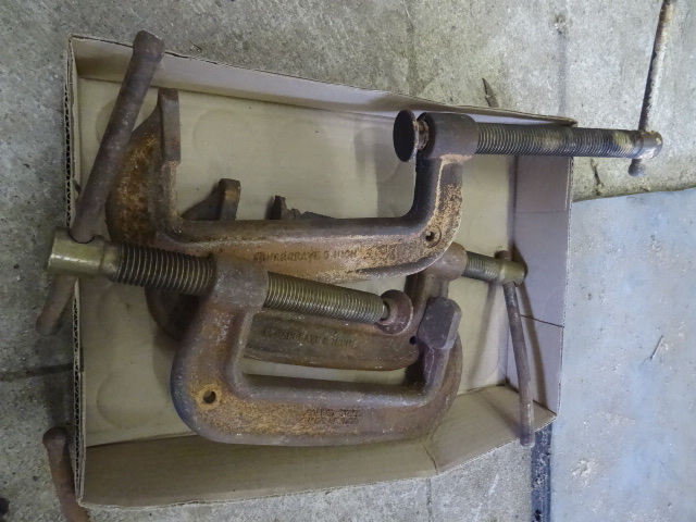 lot 81 image: 3 heavy duty C clamps...