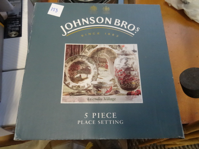 lot 153 image: Johnson Bros 5 piece place setting....