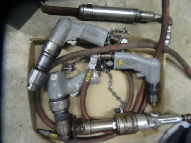 lot 187 image: Variety of air tools drills and mor...