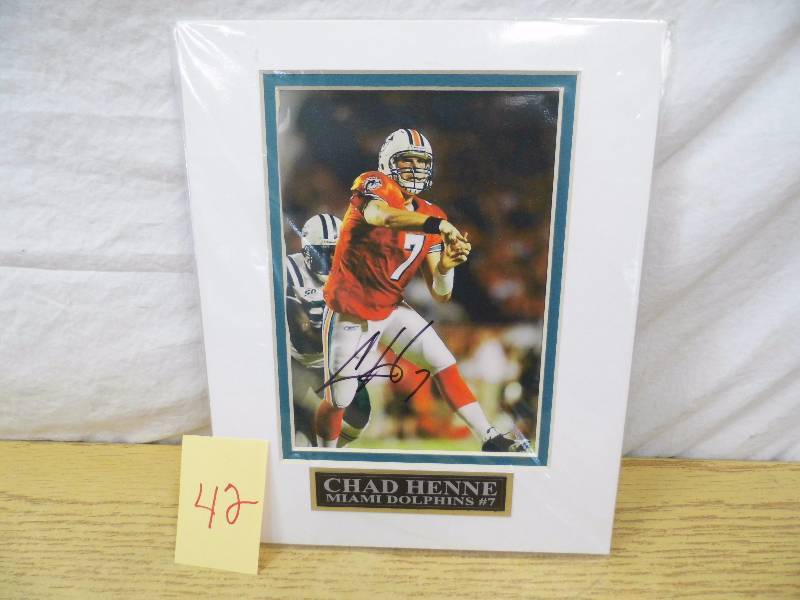 lot 42 image: Signed Photo Chad Henne - Dolphins