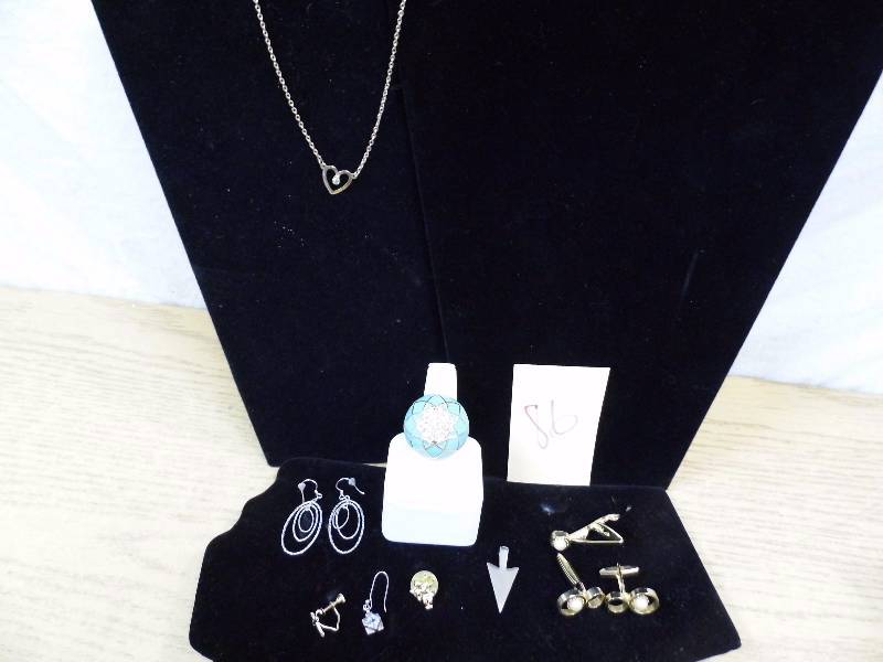 lot 86 image: Cufflinks - Tie Tack - Necklace - Ring