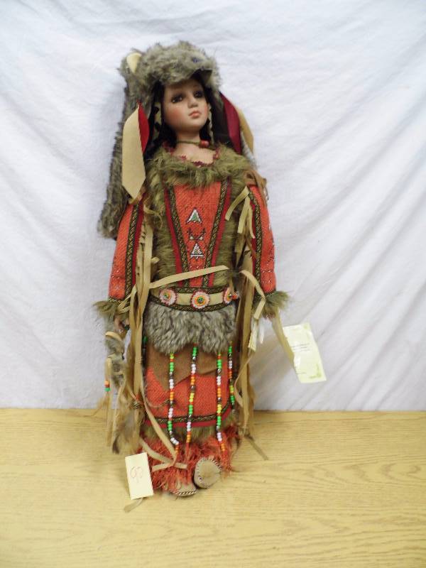lot 92 image: Native American Wolf Lady Doll