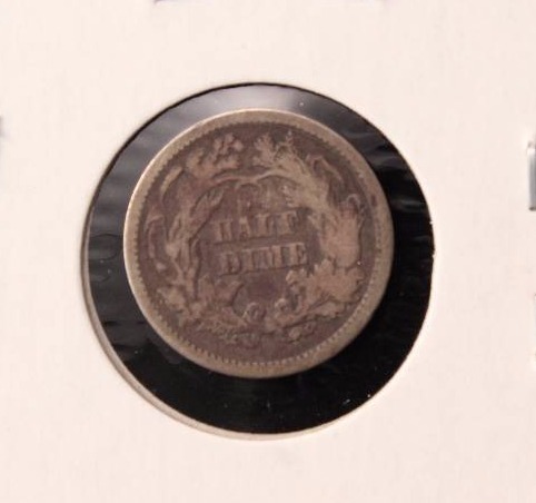 1861 CIVIL WAR ERA SEATED LIBERTY SILVER HALF DIME VG