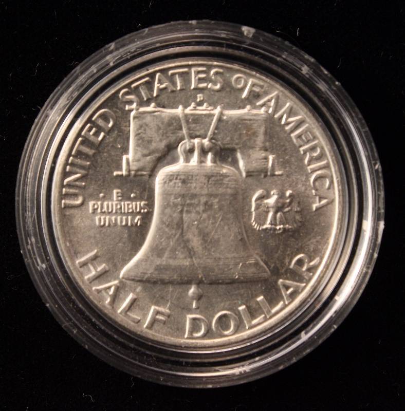 1958-D FRANKLIN SILVER HALF DOLLAR BU IN AIRTITE