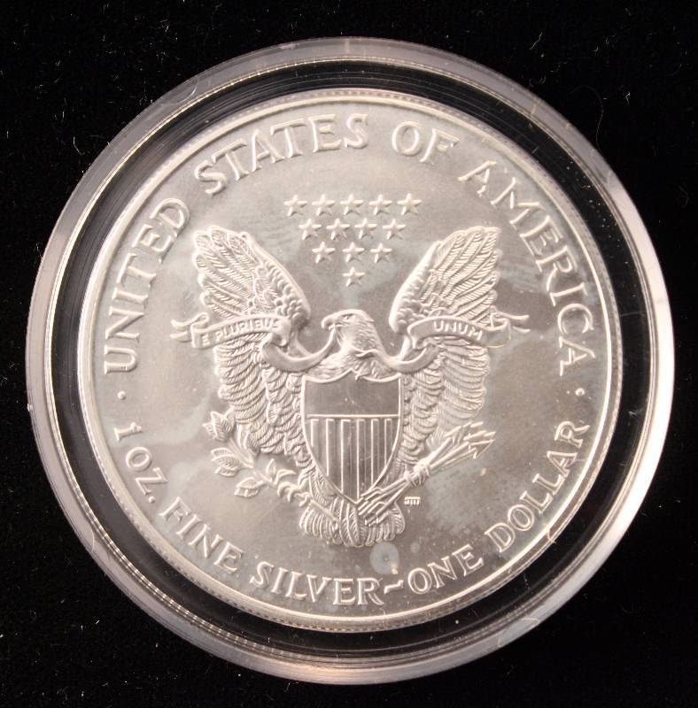 1999 COLORIZED AMERICAN SILVER EAGLE 1 TROY OZ. .999 FINE SILVER DOLLAR IN AIRTIGHT