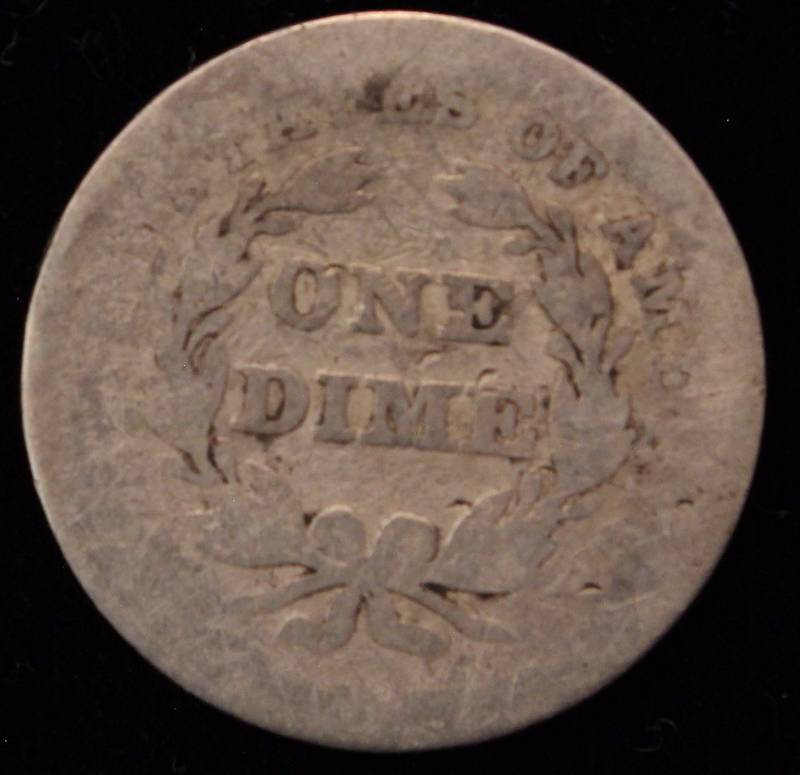 1837 NO STARS SMALL DATE US SEATED SILVER DIME GOOD
