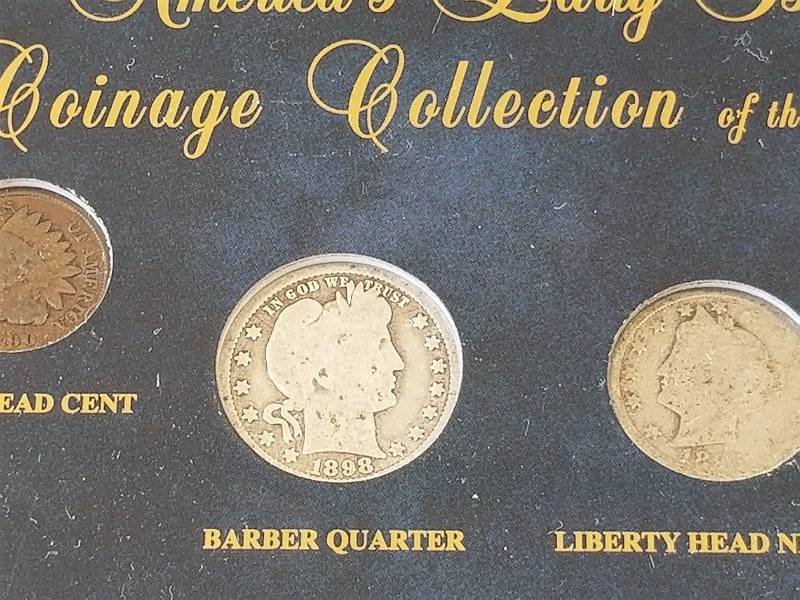 GROUP OF 4 COINS FROM THE 1800S IN PLASTIC